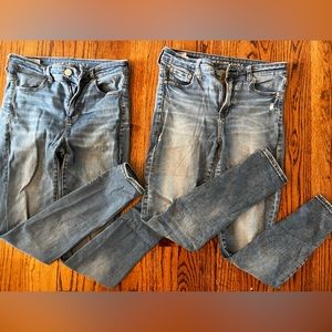 2 Pairs of High Rise Jeggings - American Eagle Size 10 Regular - Womens